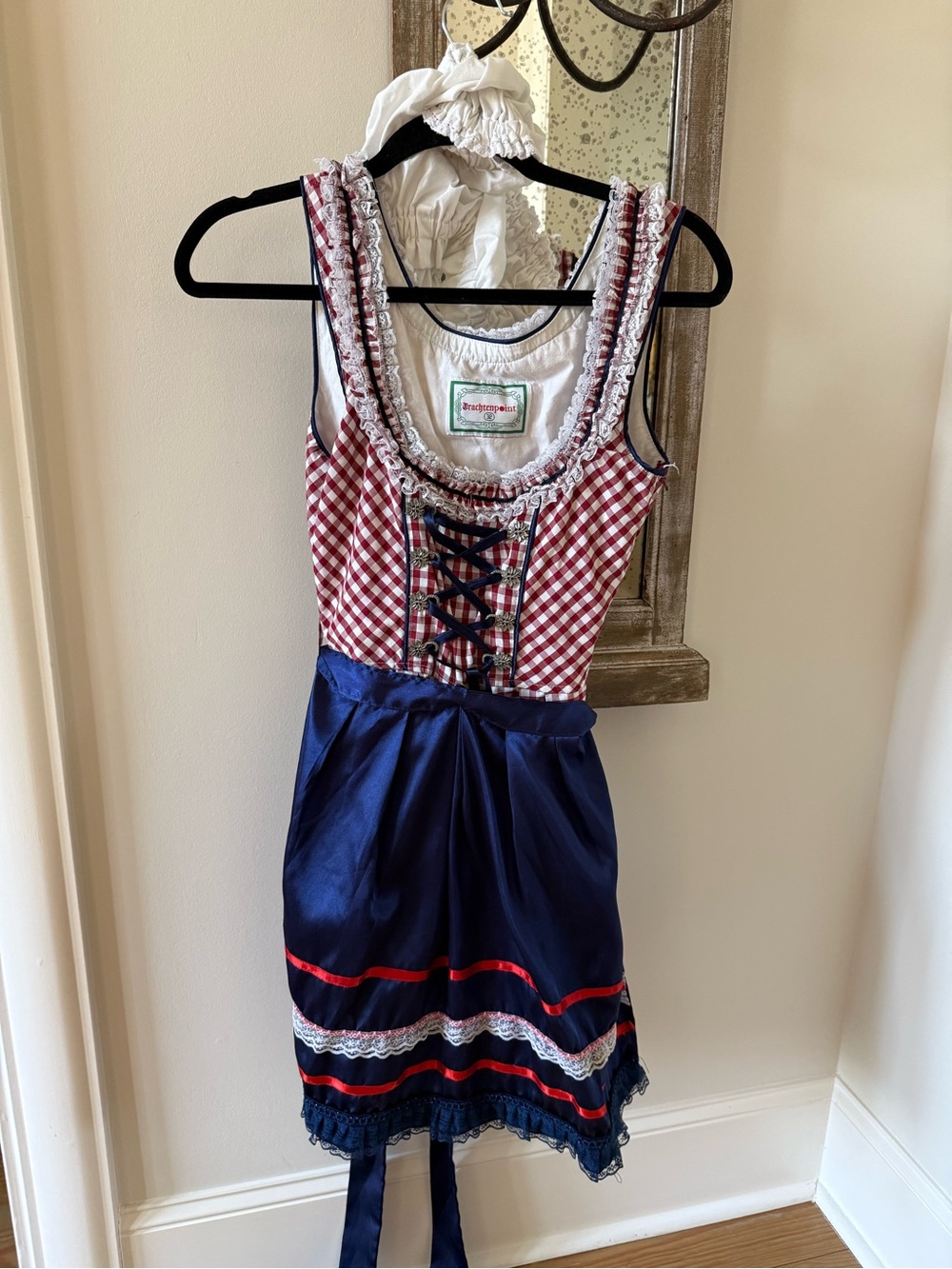Traditions Red Gingham & Navy Dirndl